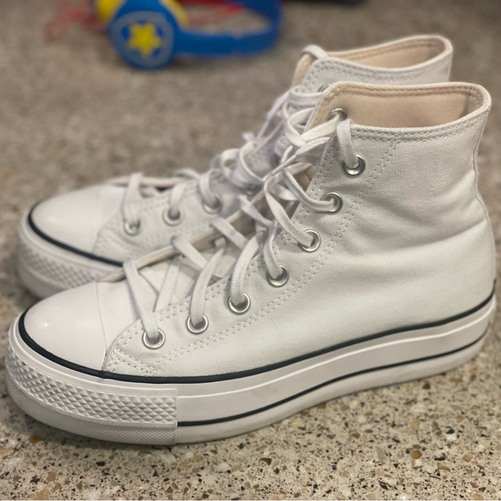 White platform Converse
